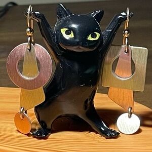 Fun and Funky Mixed Metal Geometric Drop Earrings